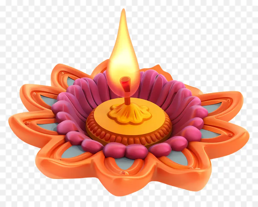 Diwali Diya，Flor De Loto PNG