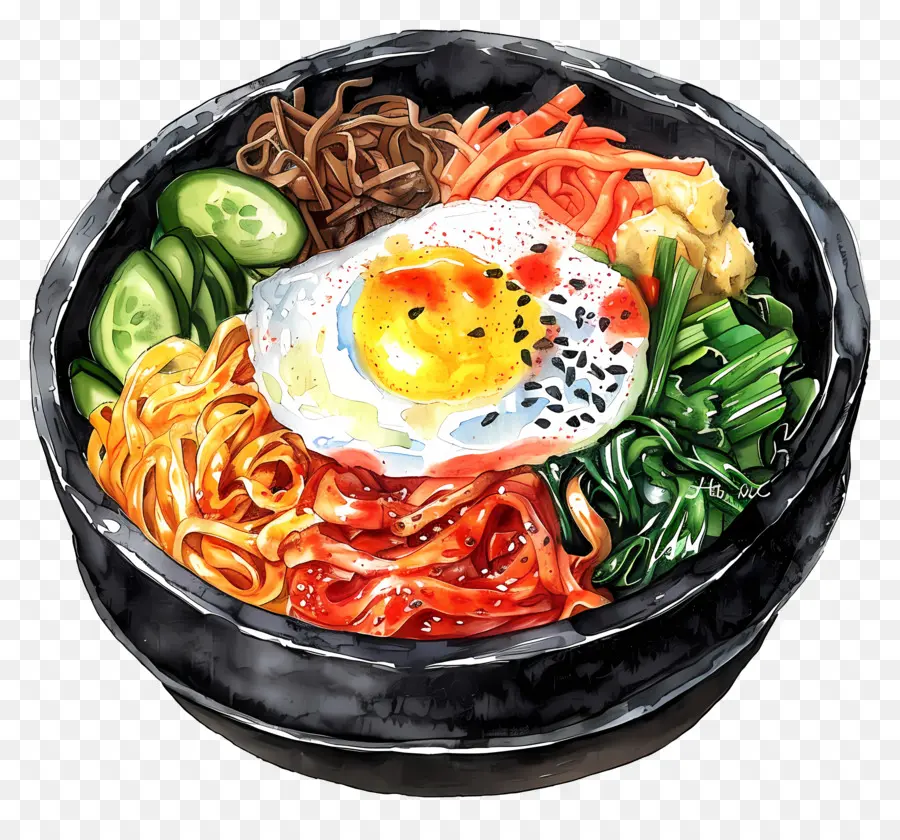 Corea Bibimbap，Fideos PNG