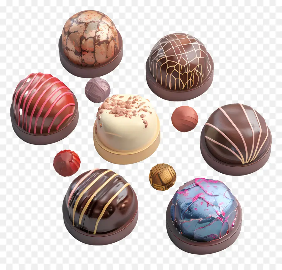 Chocolates Coloridos，Bolas Cubiertas De Chocolate PNG
