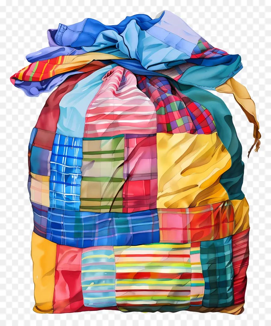 Bolsa De Lavandería，Tela Colorida PNG