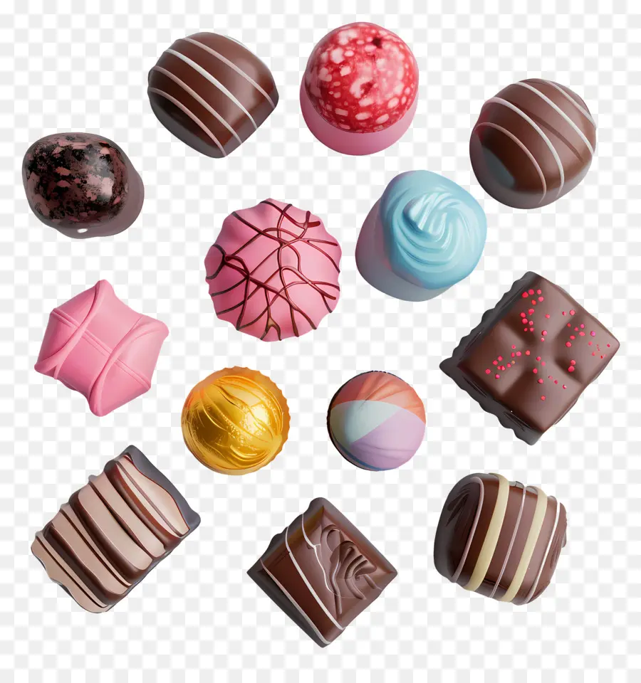 Chocolates Coloridos，Chocolates PNG