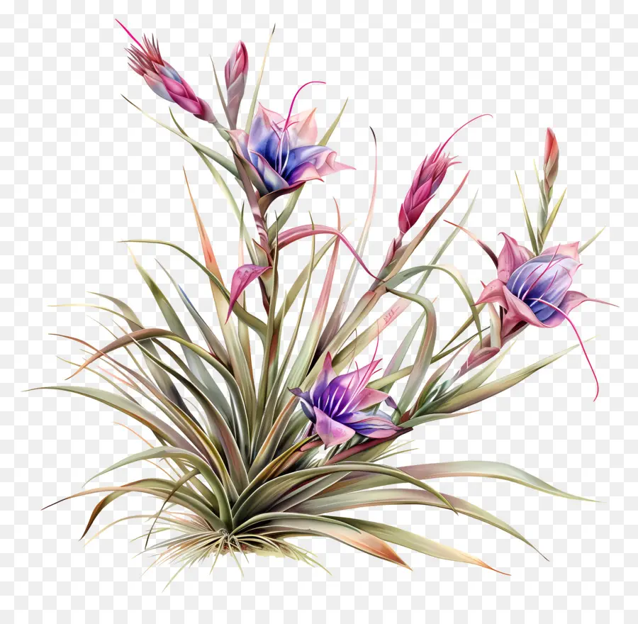 Planta De Aire De Tillandsia，Pintura A La Acuarela PNG