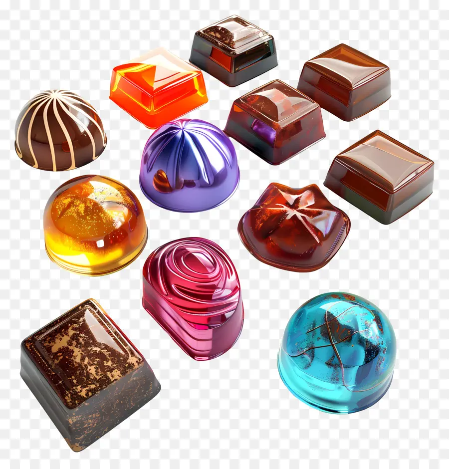 Chocolates Coloridos，Chocolates PNG