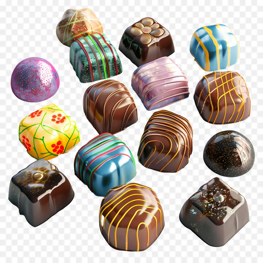 Chocolates Coloridos，Golosinas De Chocolate PNG