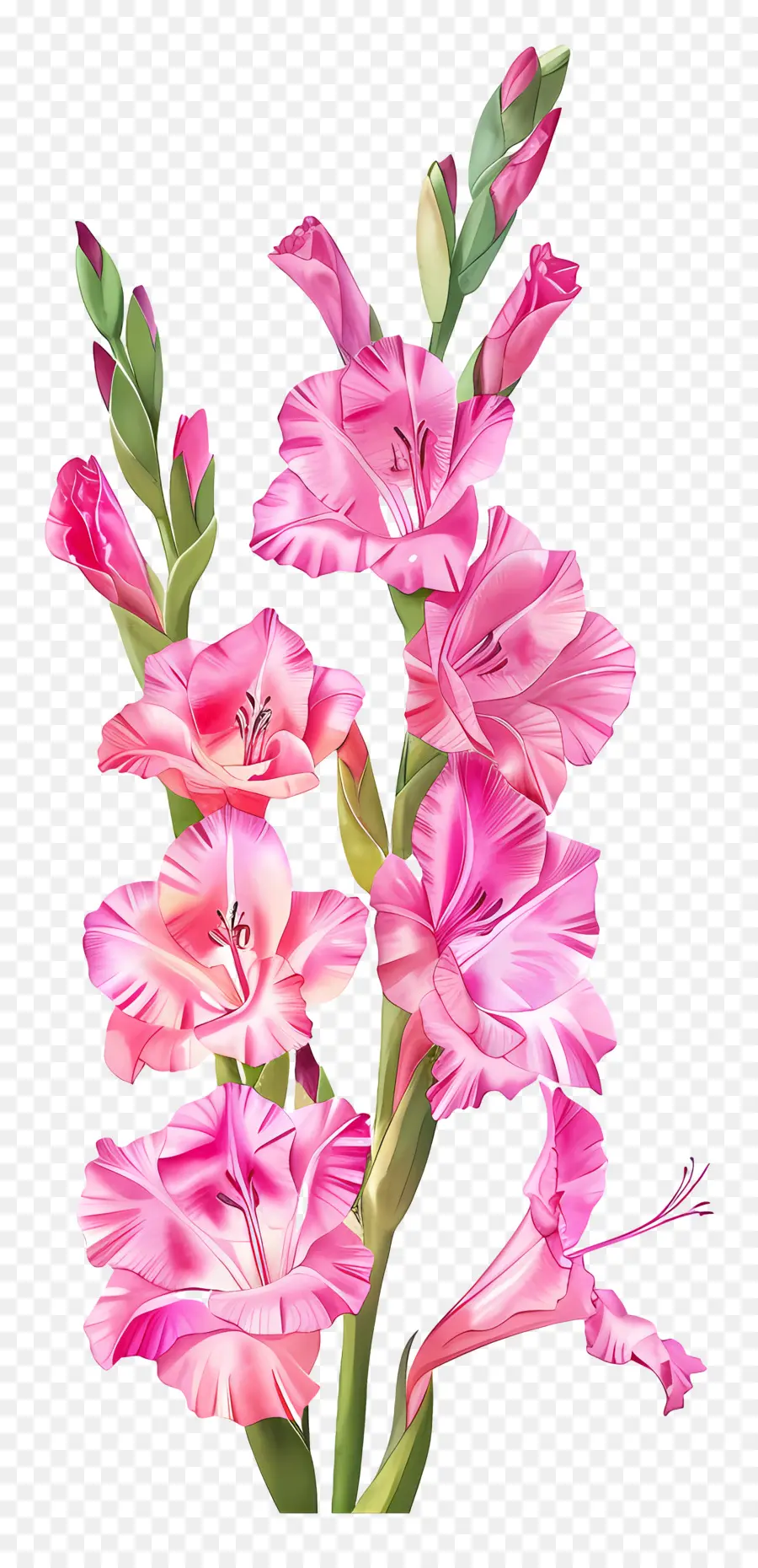 Gladiolos Rosados，Flores De Color Rosa PNG