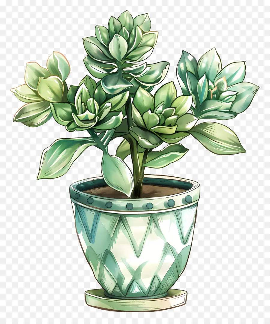 Flor De Jade En Maceta，Planta De Interior PNG