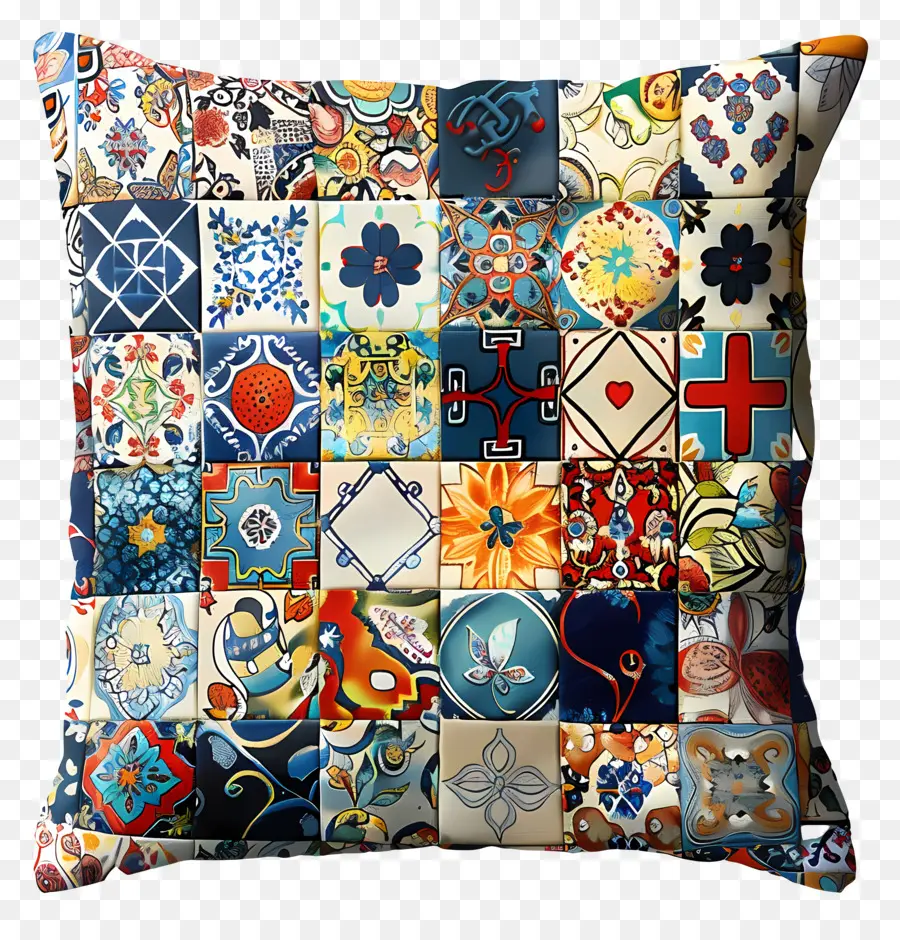 Almohada，Almohada De Patchwork De Colores PNG