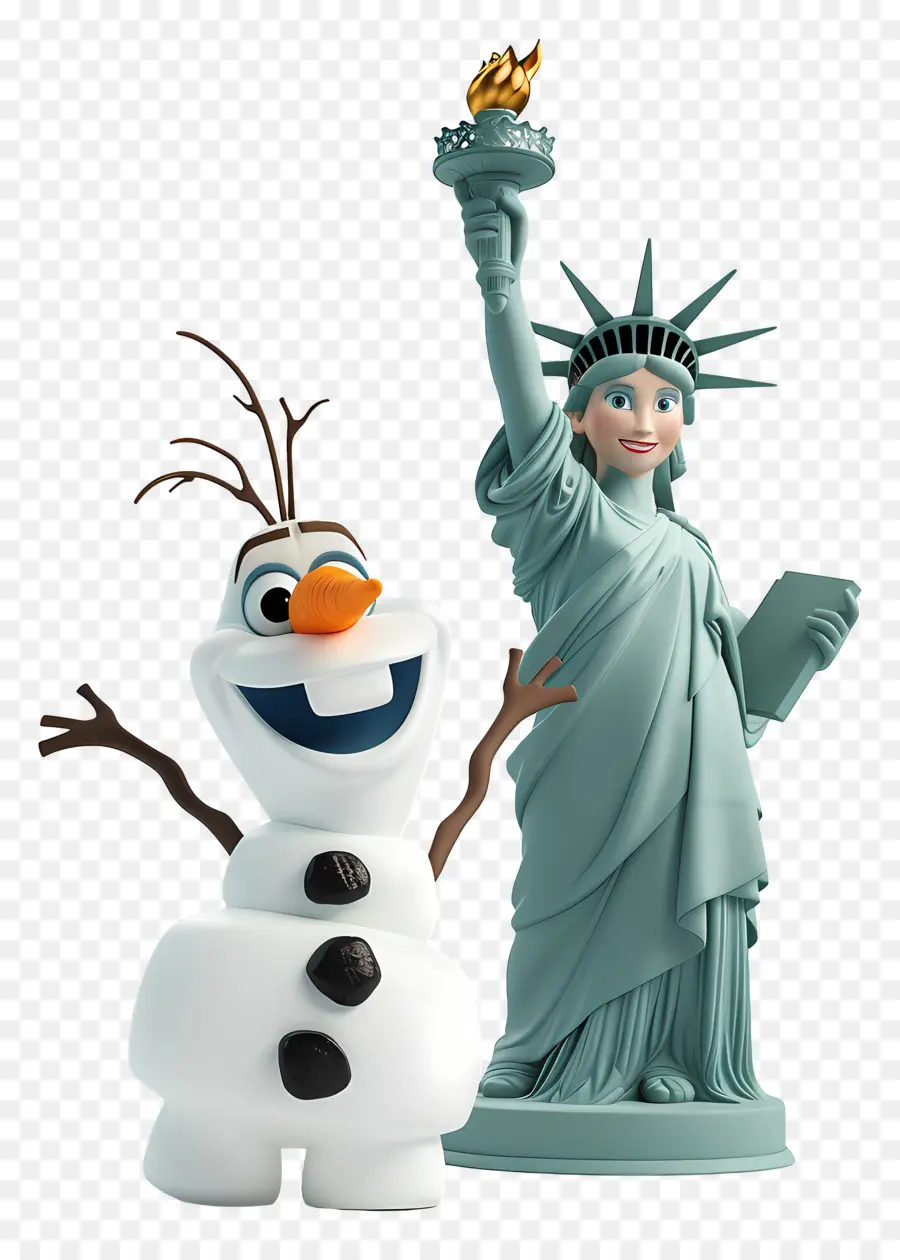 Olaf Congelado，Estatua De La Libertad PNG