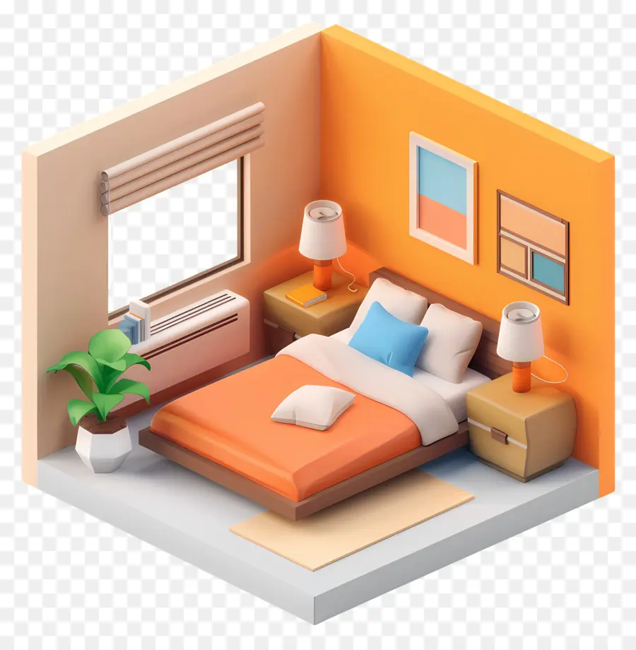 La Cama De La Habitación，Decoración Del Dormitorio PNG