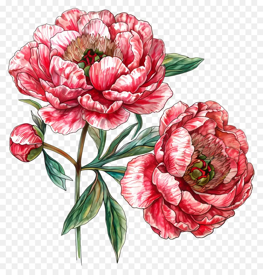 Peonies Flores，Peonía Flores PNG