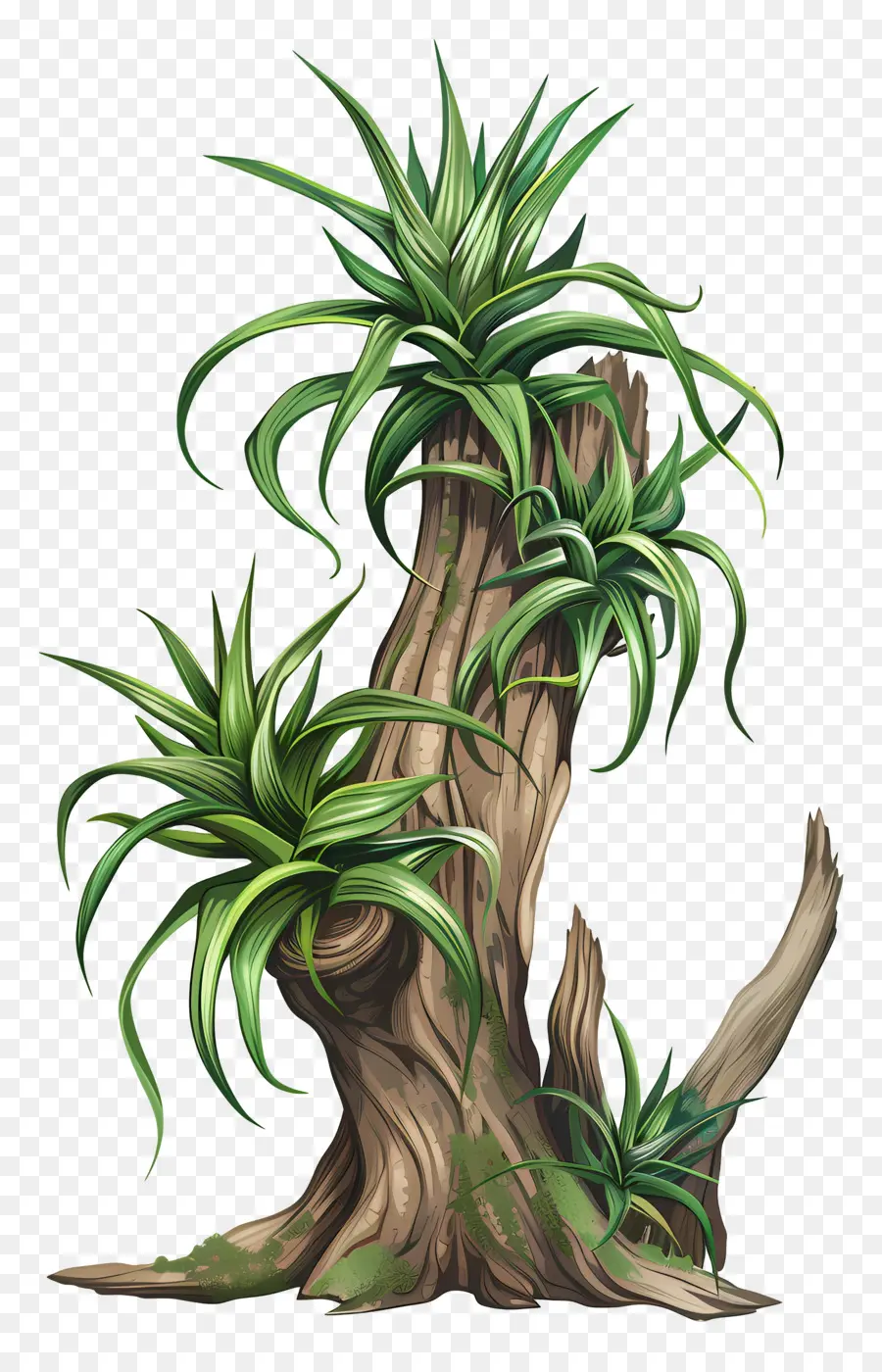 Planta De Aire De Tillandsia，Tocón De árbol PNG