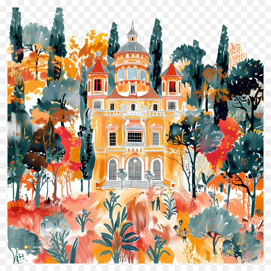 Villa Borghese，Edificio De Bosques PNG