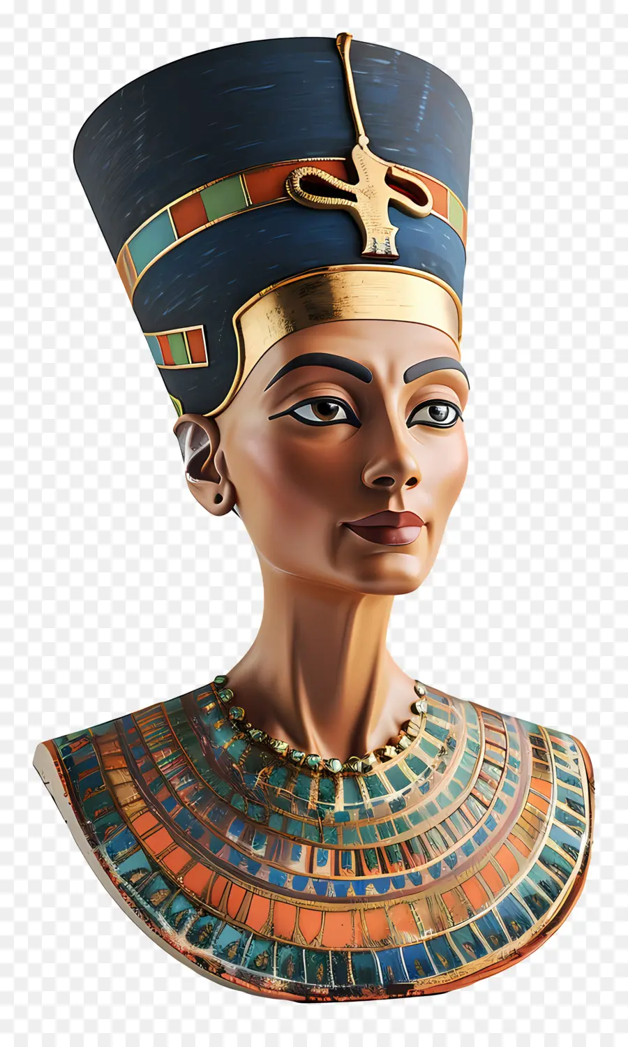 Busto De Nefertiti，Retrato De Mujer Egipcia PNG