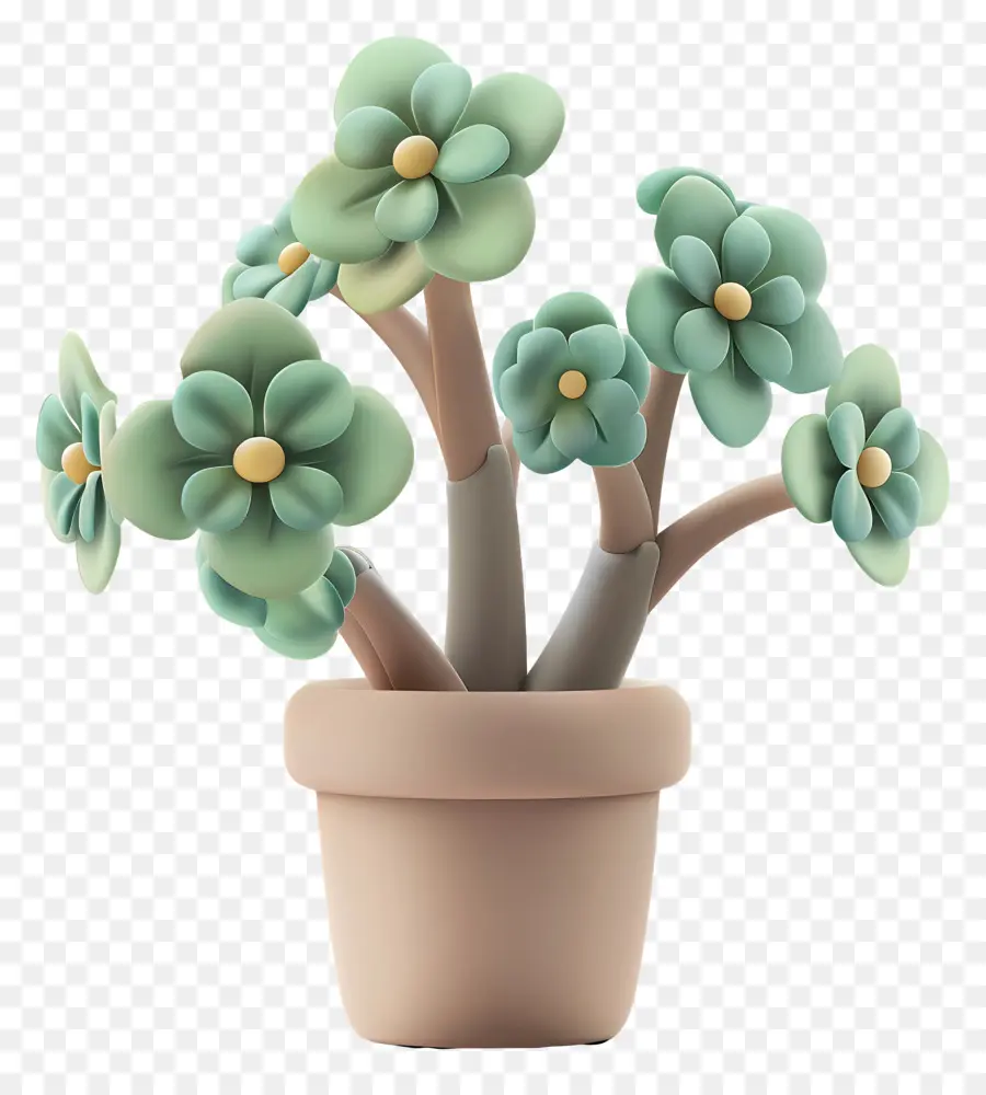 Flor De Jade En Maceta，Planta En Maceta PNG