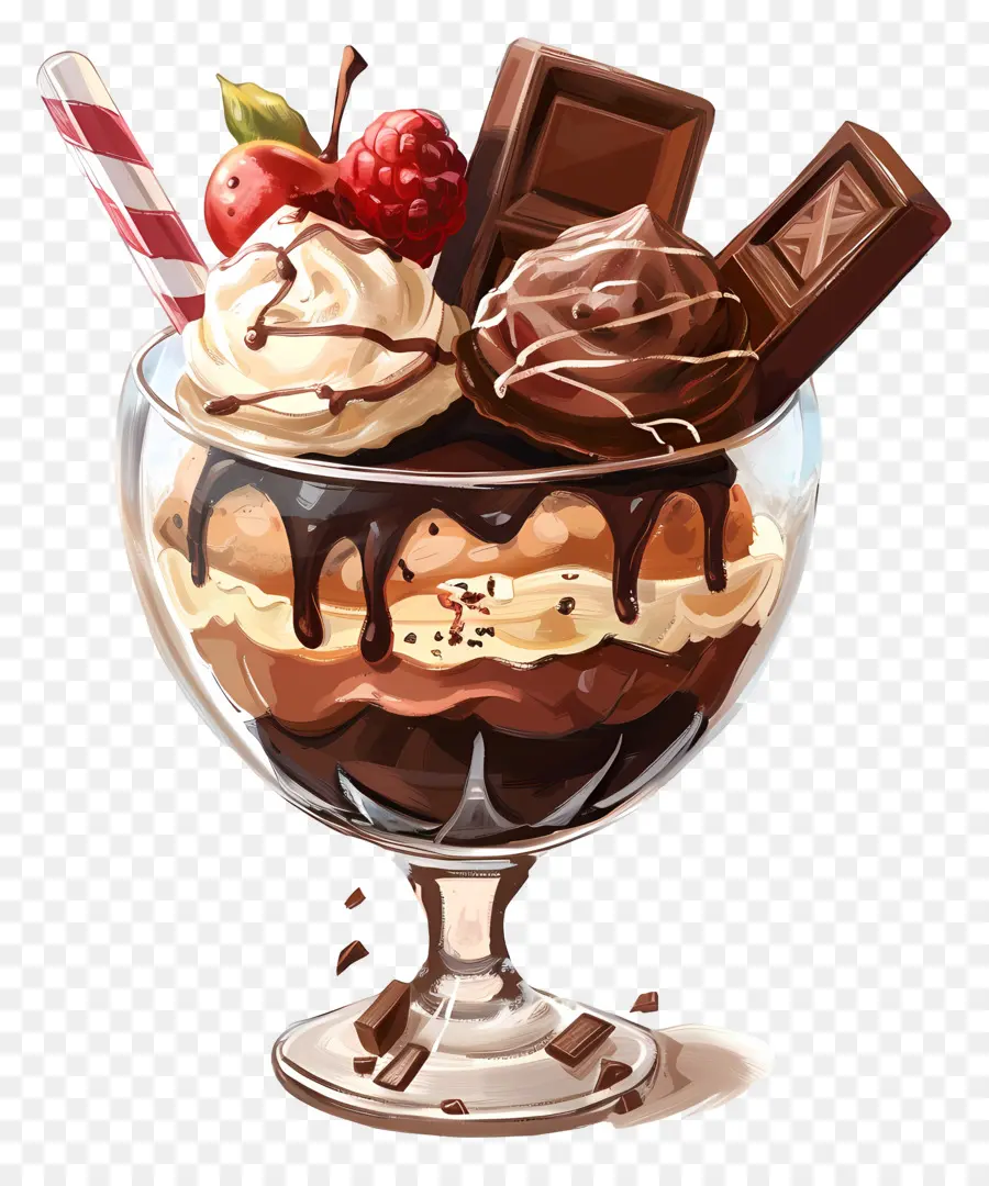 Helado De Chocolate，Jarabe De Chocolate PNG