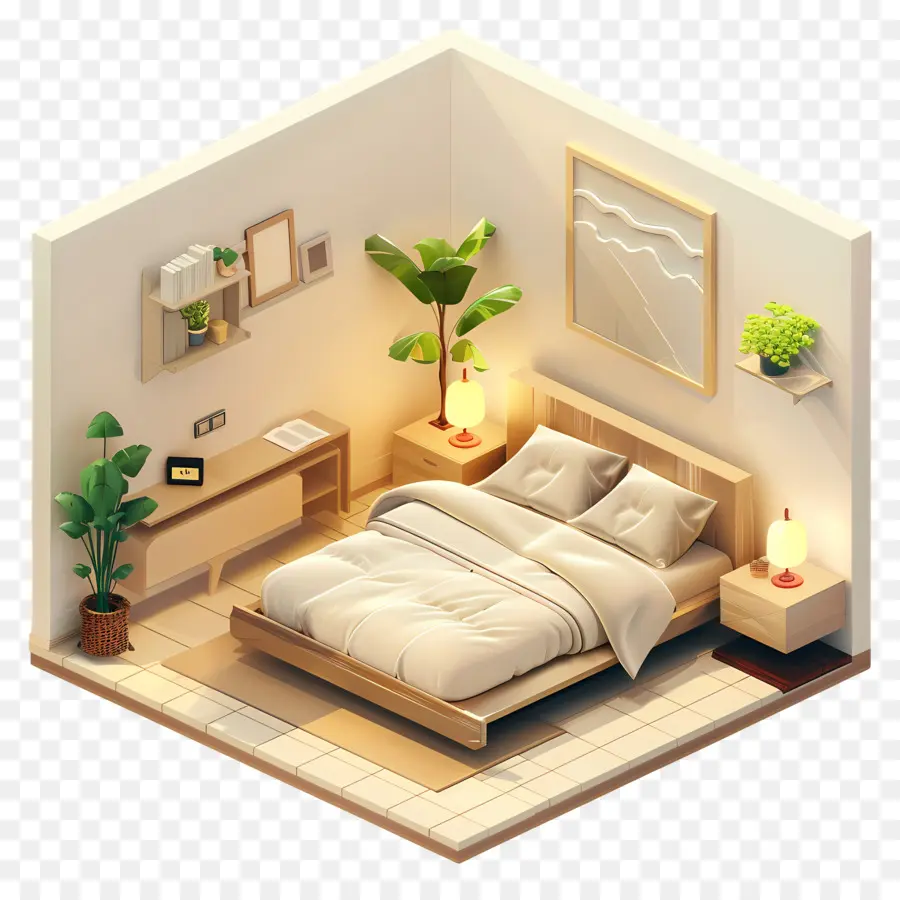 La Cama De La Habitación，Dormitorio PNG