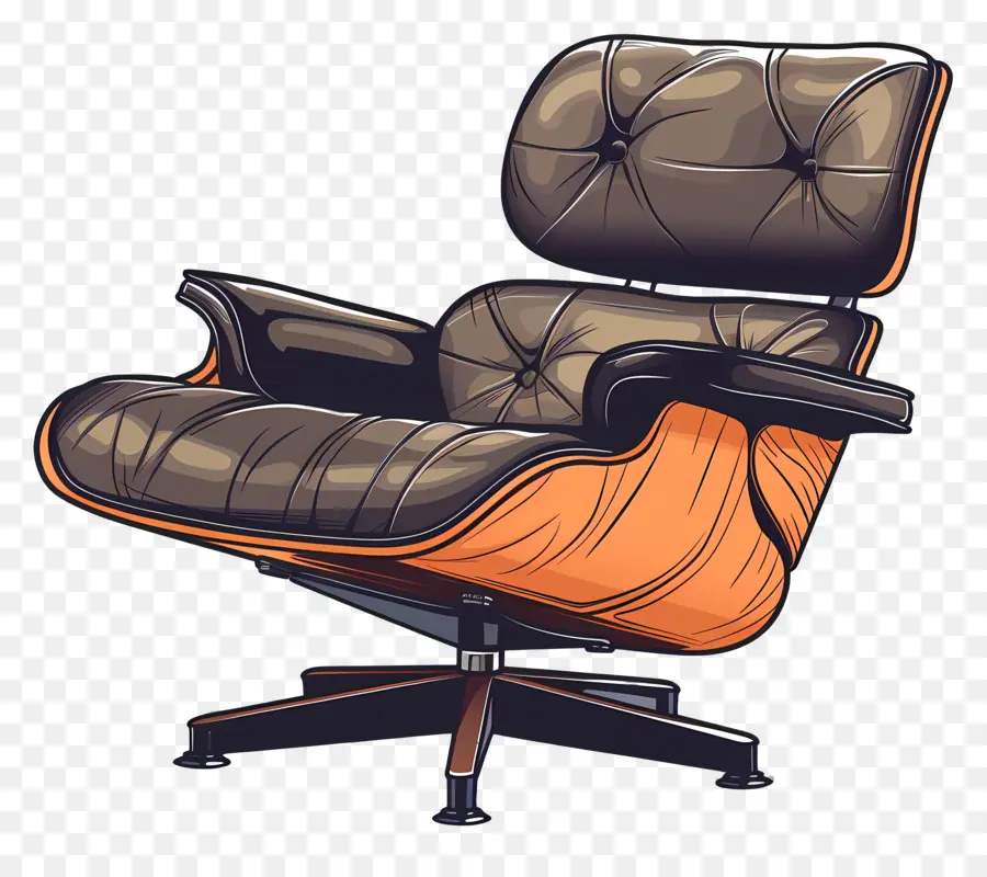 Eames，Sillón De Cuero PNG