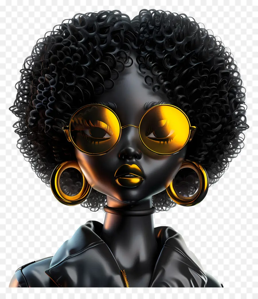 Chica Negra Afro，Muñeca Con Estilo PNG