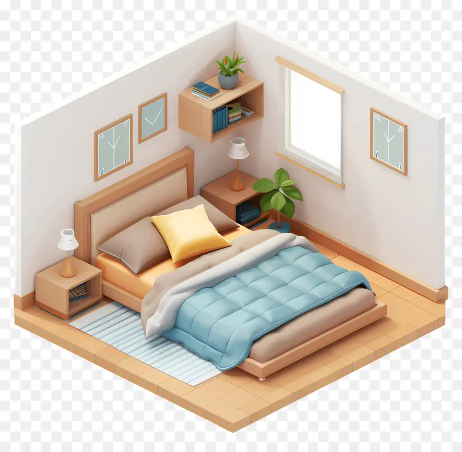 La Cama De La Habitación，Dormitorio PNG