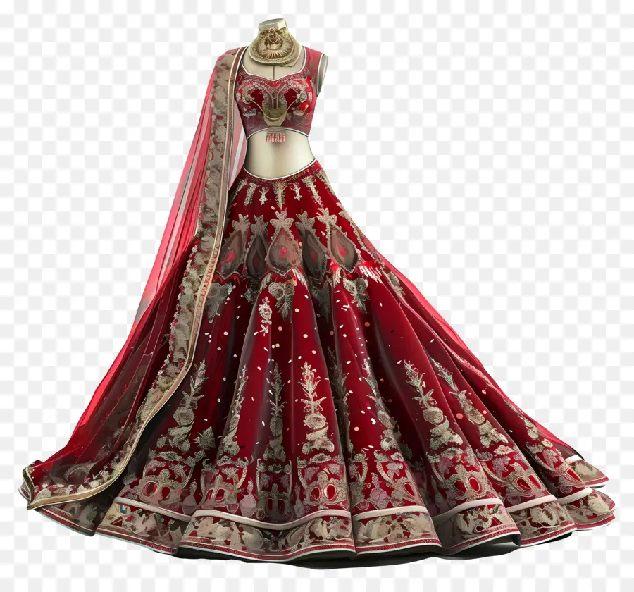 Vestido De Novia Indio，Vestido Tradicional Rojo PNG