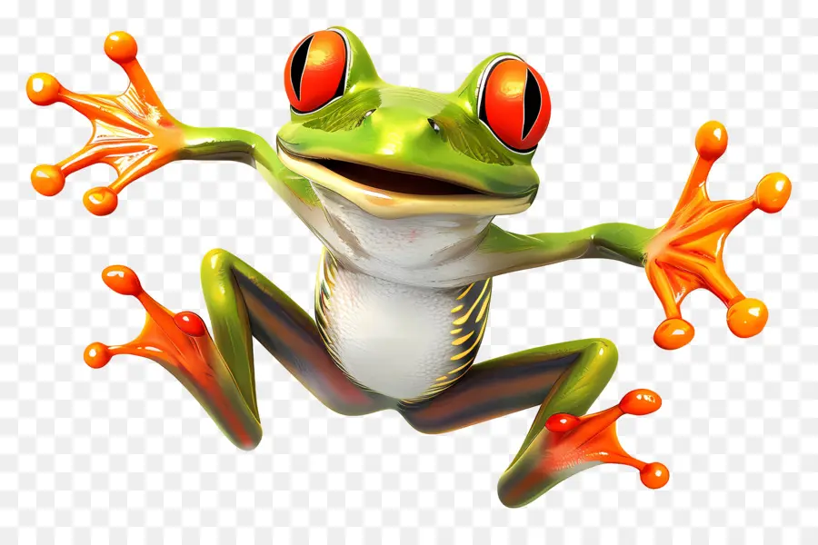 Rana Saltando Día，Cartoon Frog PNG