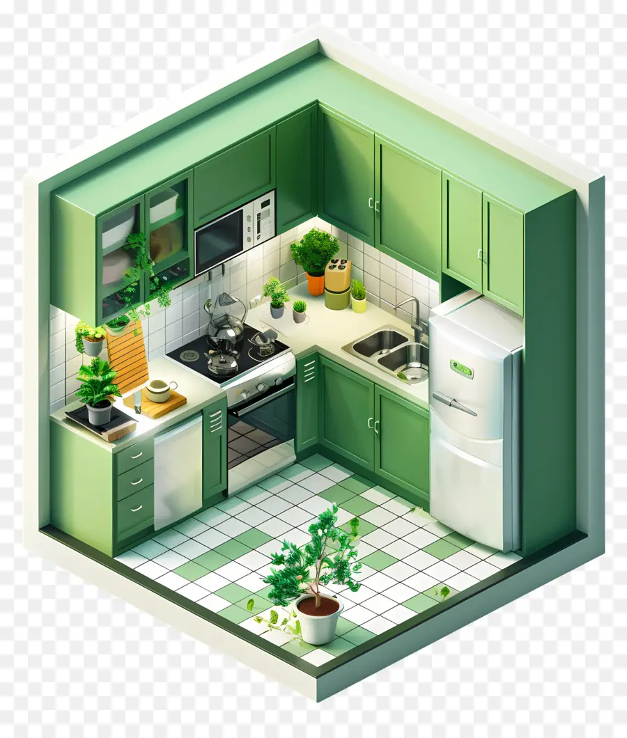 La Cocina De La Sala De，Verde De La Cocina PNG