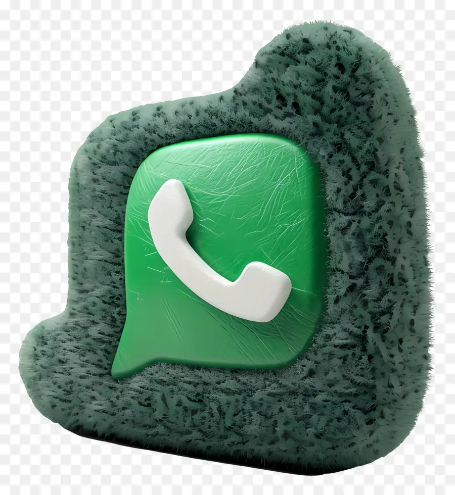 Logotipo 3d Fuzzy，Teléfono Verde PNG