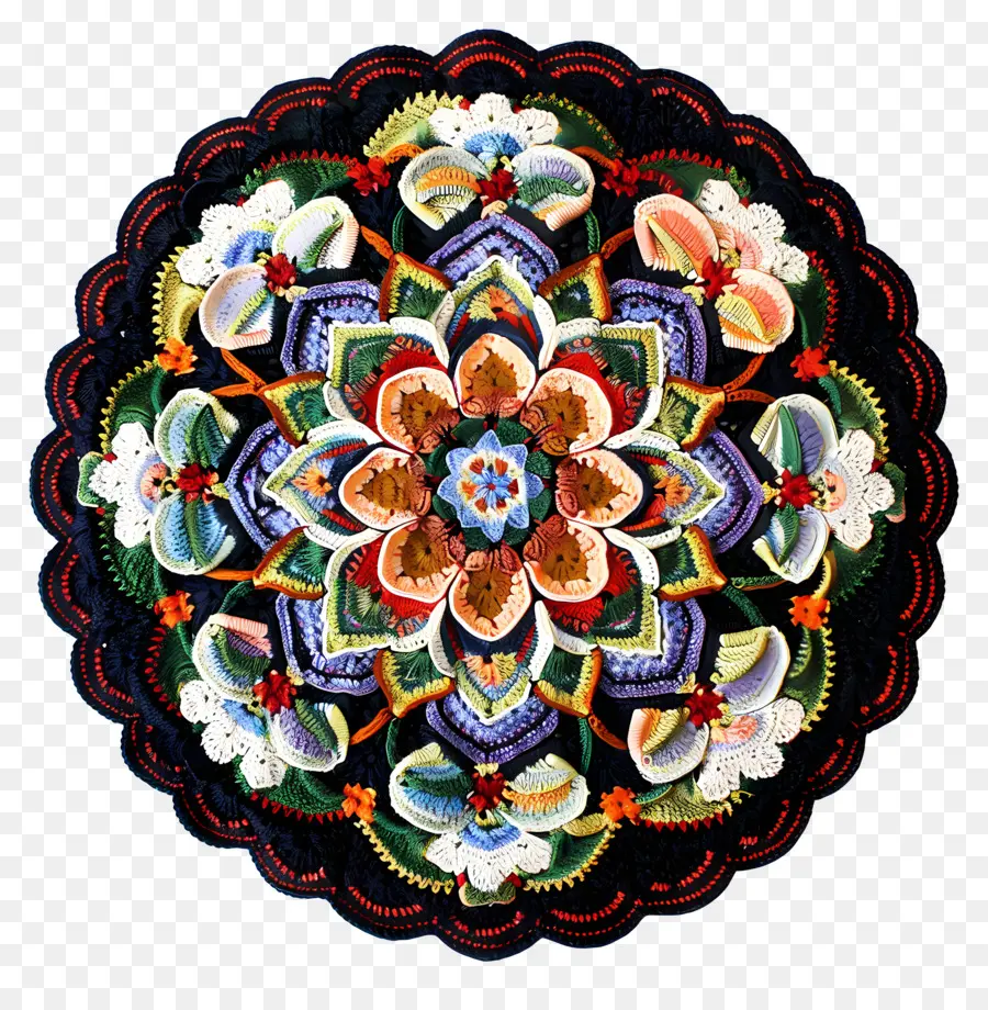 Tapestry Crochet，Patrón Floral PNG