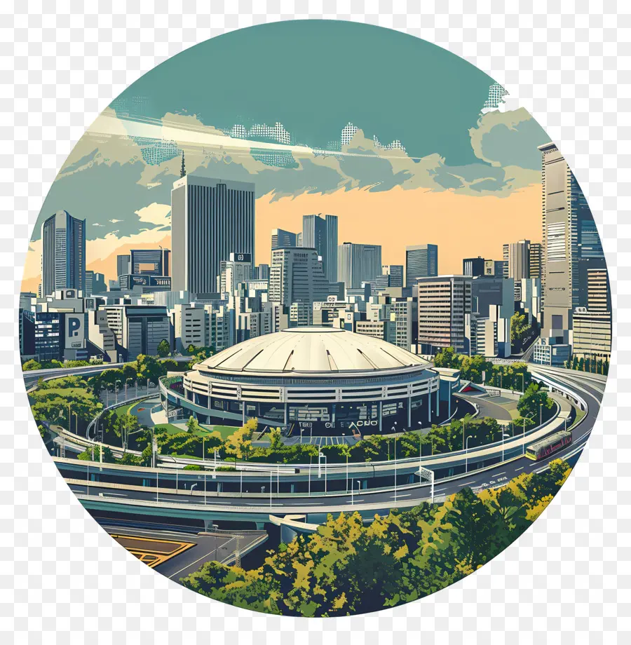 Tokyo Dome，Paisaje Urbano PNG