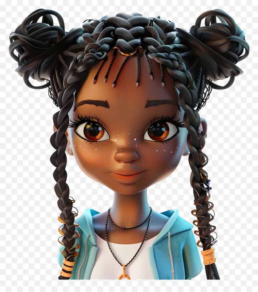 Trenzas De Peinados De Niña Negra，Niña PNG