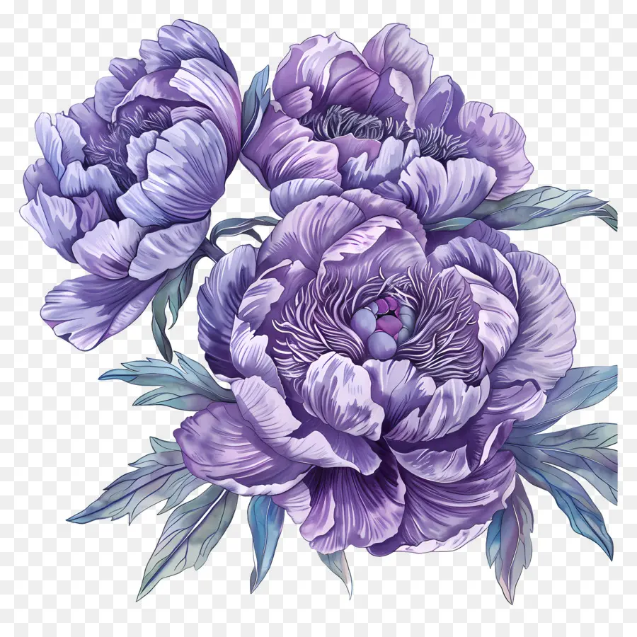 Peonies Purple，Púrpura De La Peonía PNG