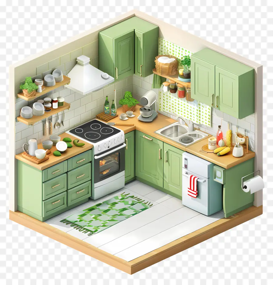 La Cocina De La Sala De，Verde De La Cocina PNG