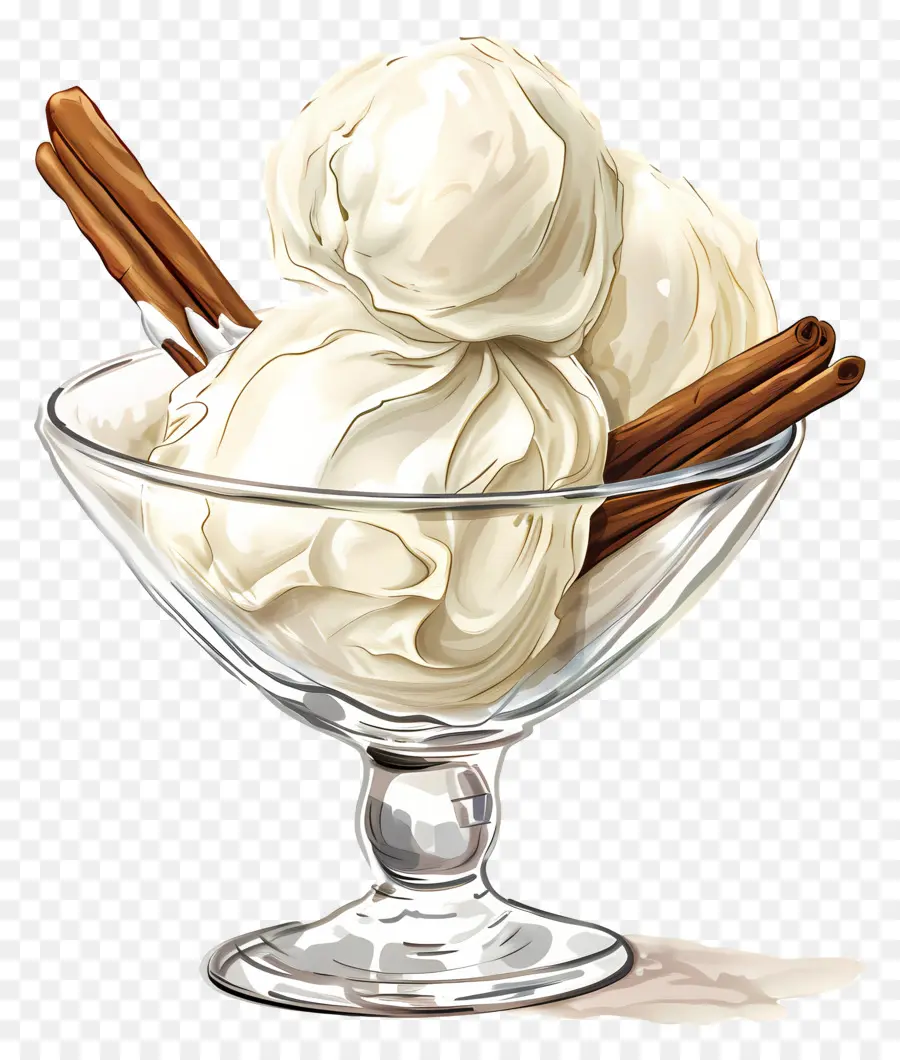 Helado De Vainilla，De Postre PNG