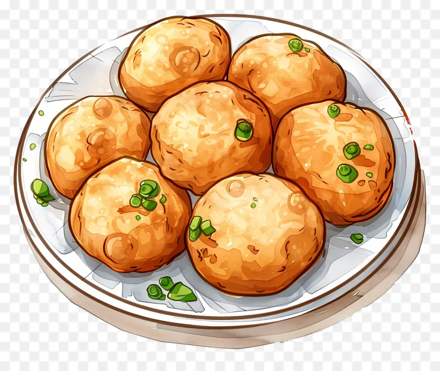 Panipuri，Bolas Fritas PNG