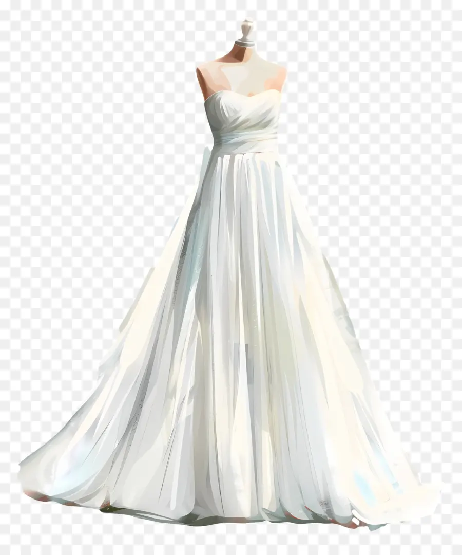 Vestido De Novia Simple，Vestido De Gasa Blanca PNG