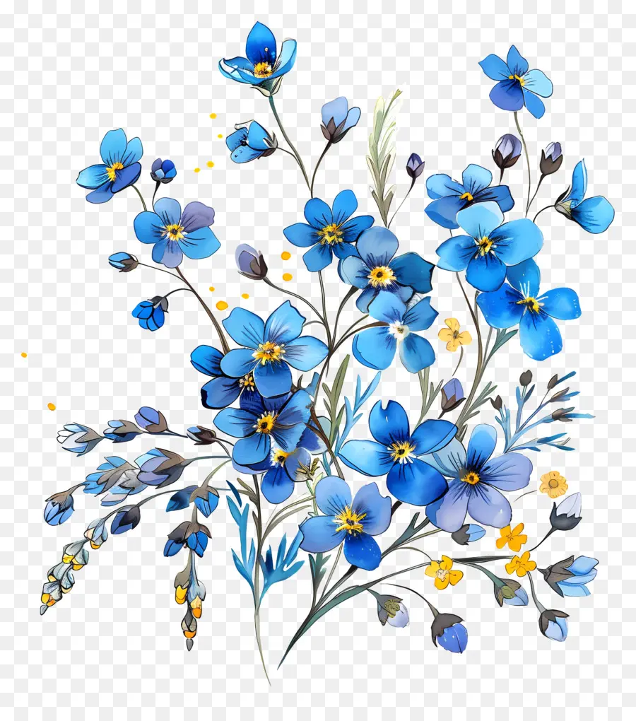 No Me Olvides Flor，Flores Azules PNG