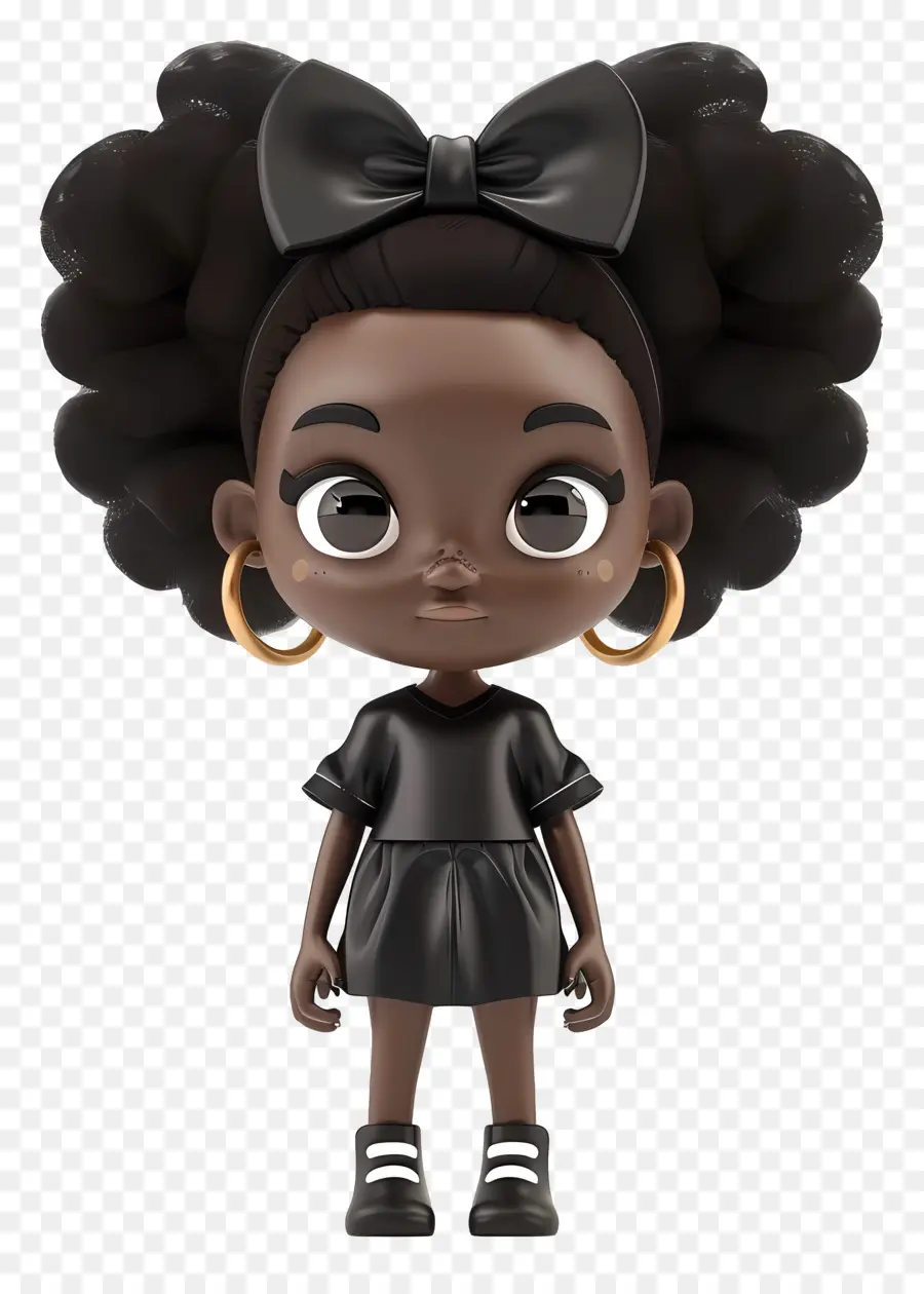 Niña Negra，Niña De Dibujos Animados PNG