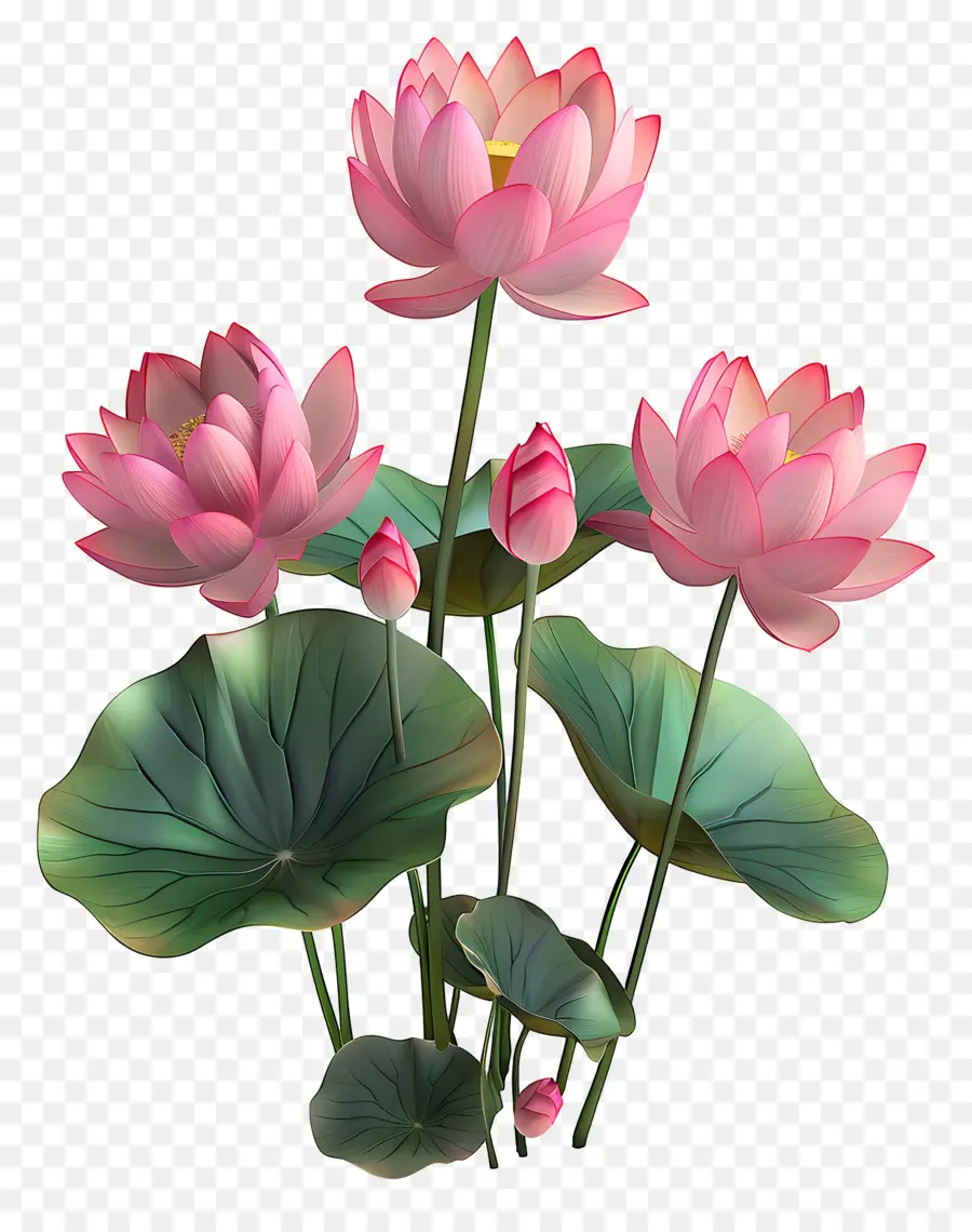 Las Flores De Loto，Loto De Color Rosa PNG