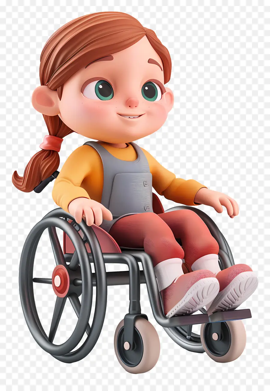 Niña En Silla De Ruedas，Personaje De Dibujos Animados PNG