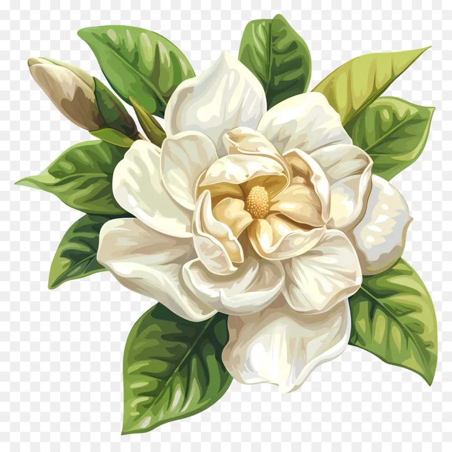 Flor De Gardenia，Flor Blanca PNG