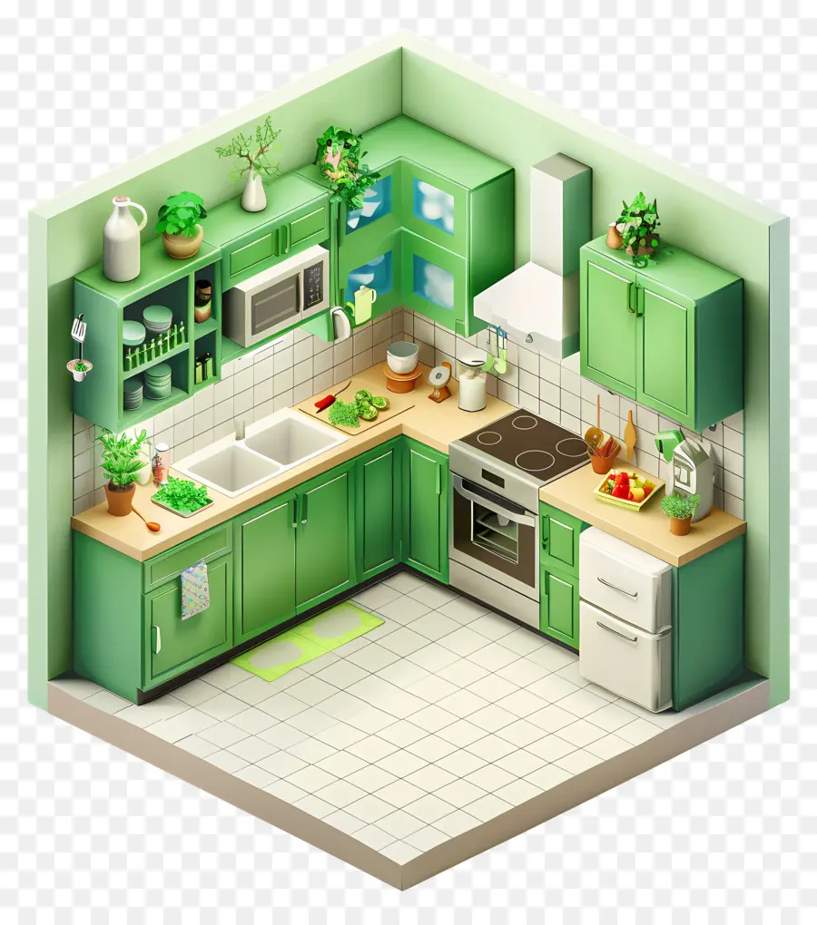 La Cocina De La Sala De，Verde De La Cocina PNG