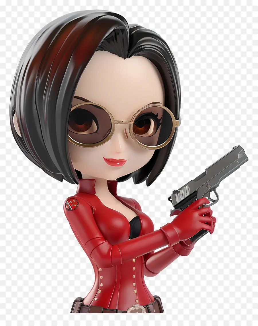 Figura De Ada Wong，Personaje Animado Con Pistola PNG