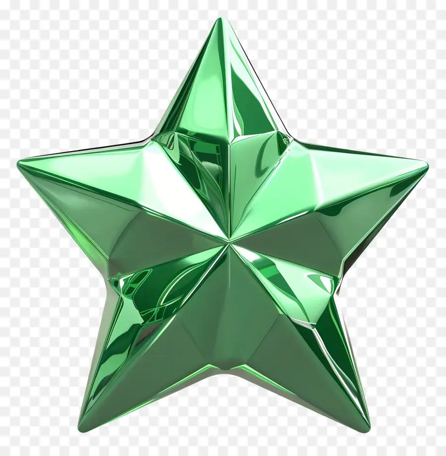 Estrella Verde，Modelo En 3d PNG