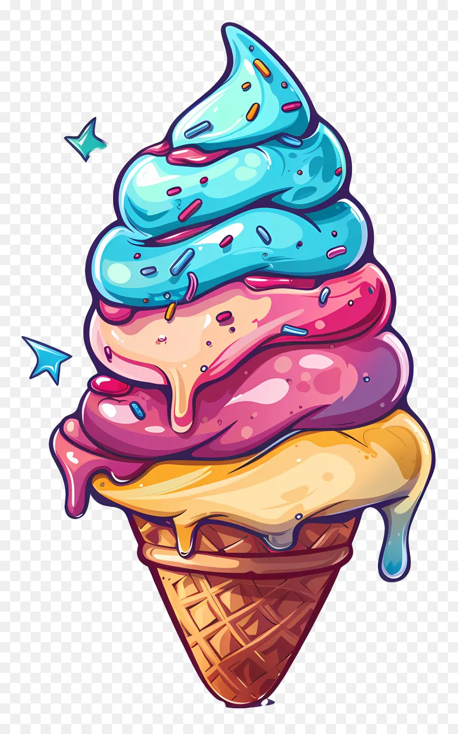 Dibujos Animados De Helado，Cono De Helado PNG