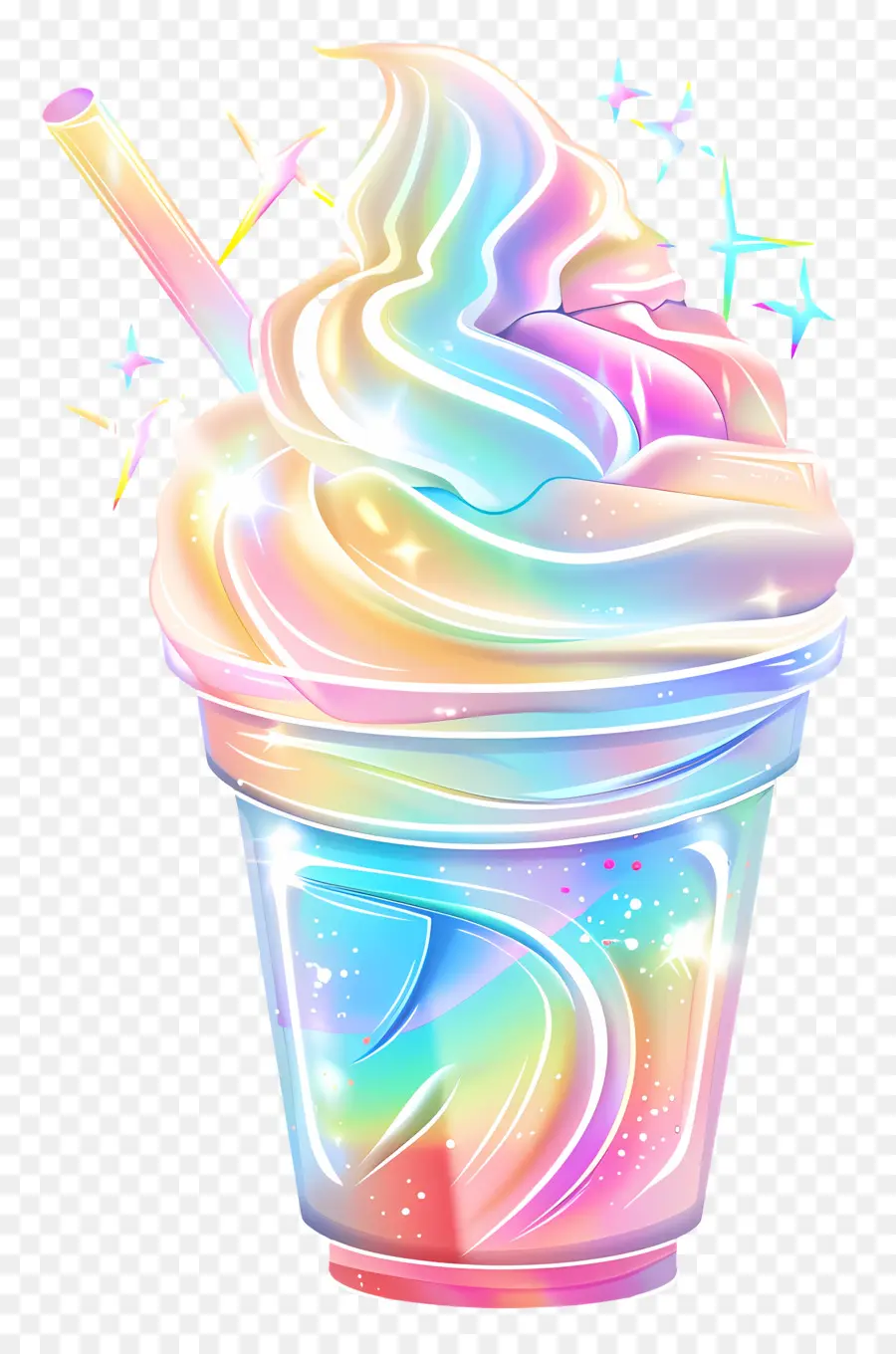 Taza De Helado，Arco Iris PNG