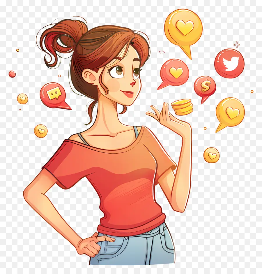 Gustos，Chica De Las Redes Sociales PNG