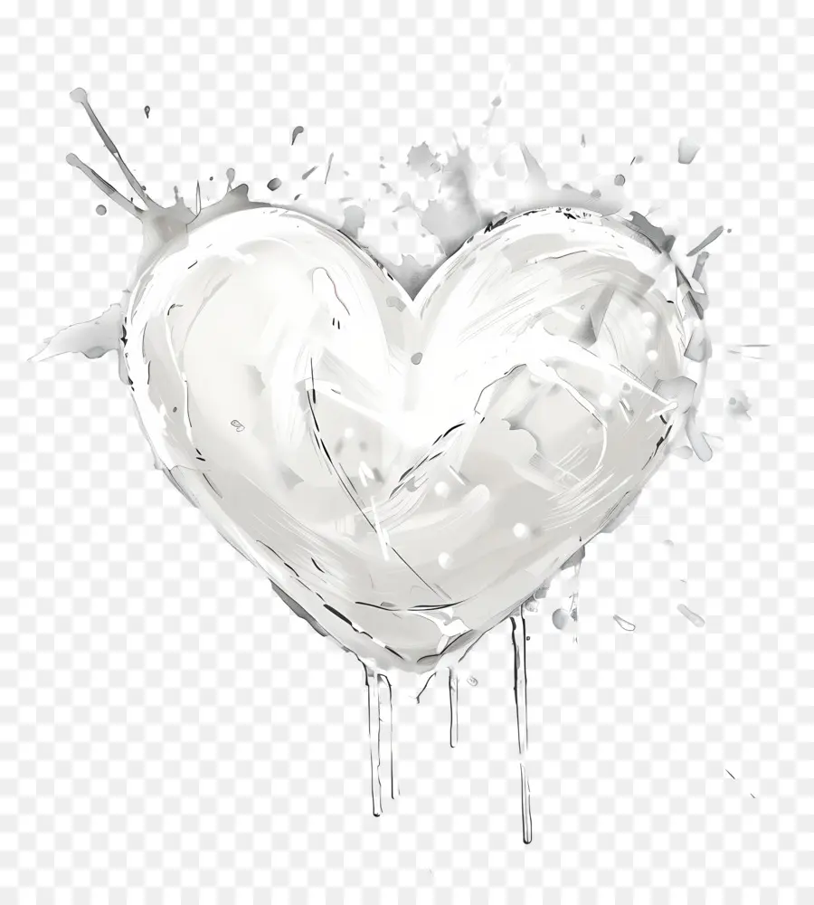 White Heart，La Leche Splatter PNG