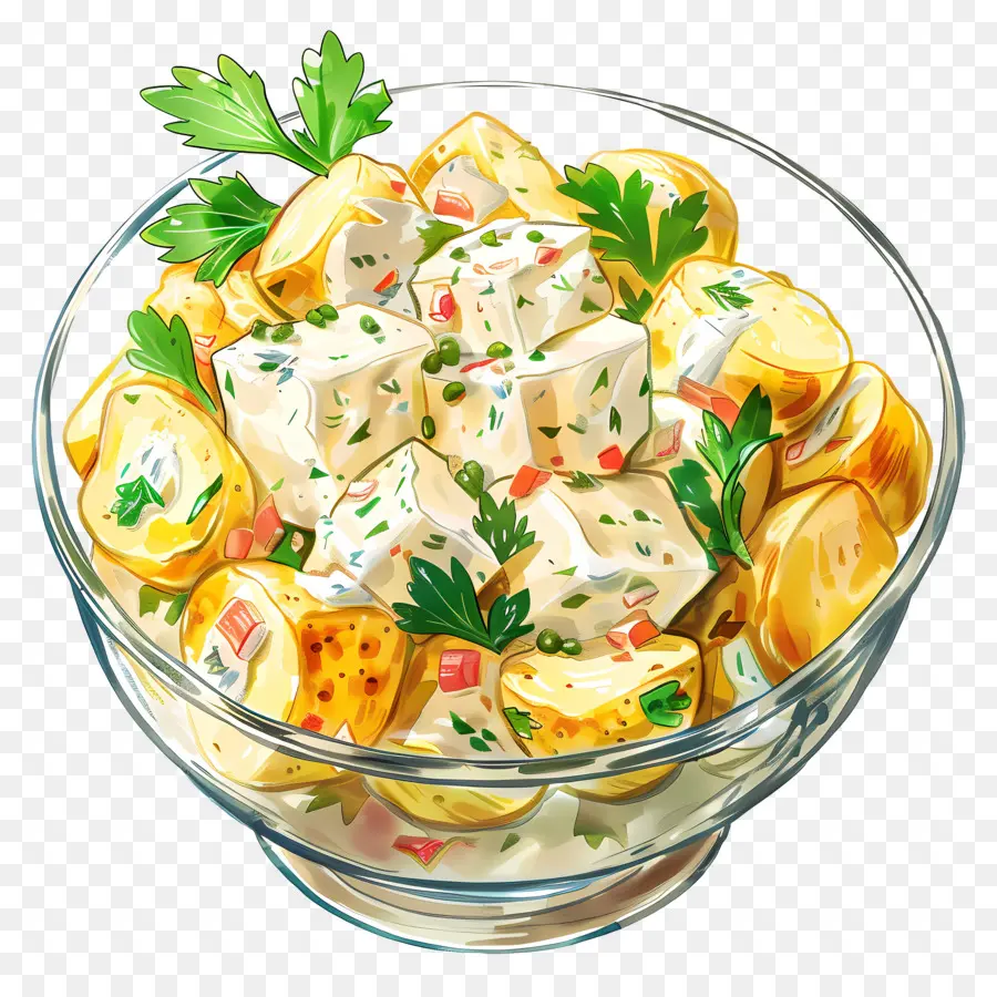 Ensalada De Patata，Crema Agria PNG