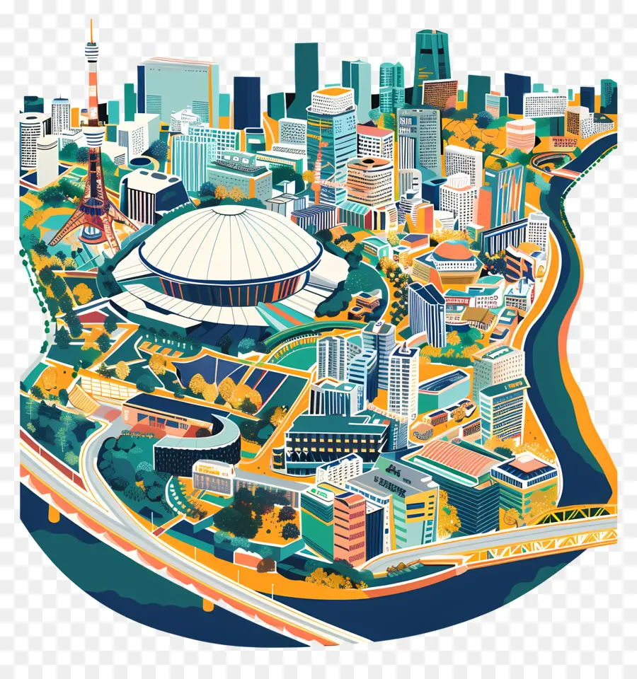 Tokyo Dome，Horizonte De La Ciudad PNG