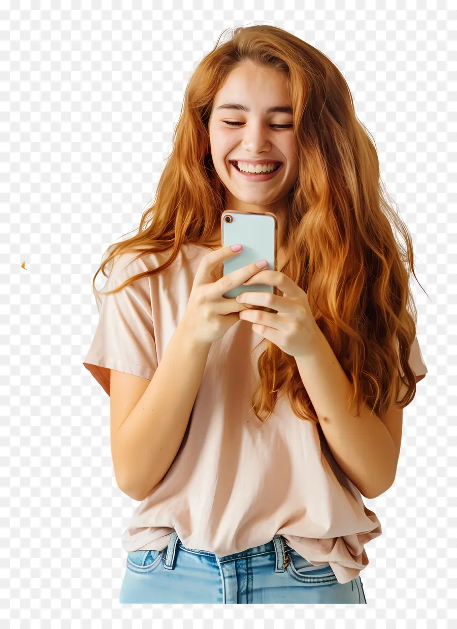 Gustos，Chica Con Teléfono PNG